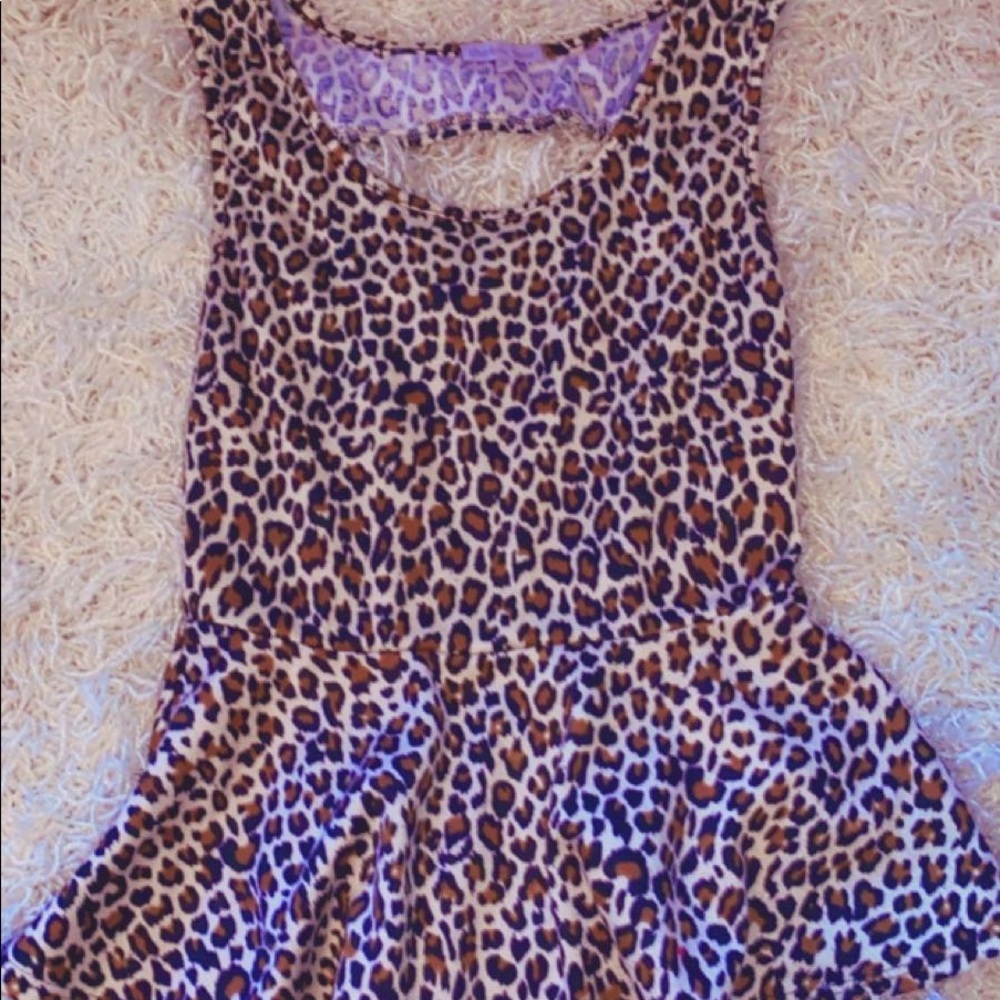 leopard print peplum top - Picture 3 of 4